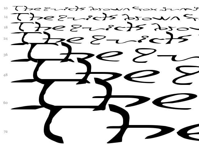 001 Stretched-Strung font waterfall